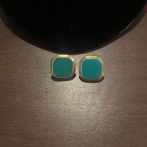 Square Mint Green Stud Earrings